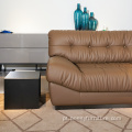 Mobiliários modernos de sala de estar em casa sofás de couro